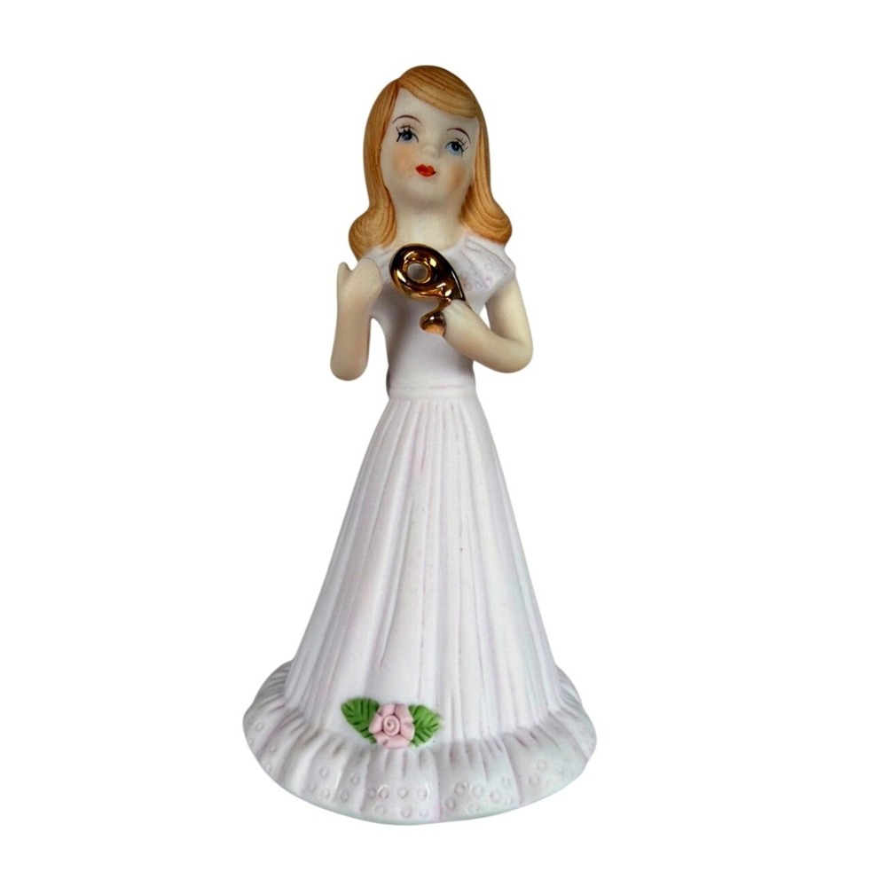 Growing Up Birthday Girls 9 Year Old Porcelain‎ Figurine 1982 Enesco
